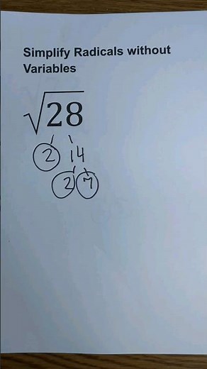 Simplify Radicals without Variables #math