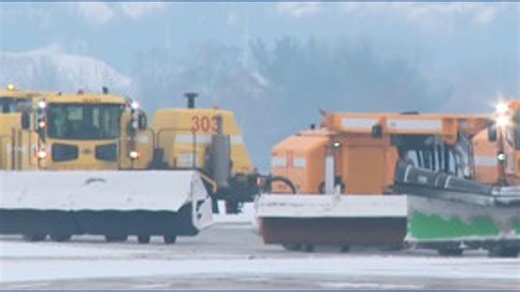 Airport snow removal crews work around the clock to keep Columbus runways clear