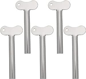 minkissy Stainless Steel Toothpaste Tube Squeezer Roller Key for Bathroom Cosmetic Hair Dye Tube Dispenser Durable Metal Tool with Hanging Hole
