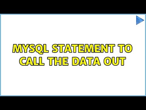 MySQL Statement to call the data out