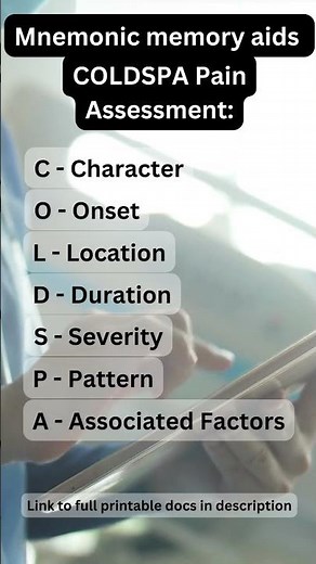 **COLDSPA Pain Assessment:** NCLRX Prep #nursingdegree #nclex #nclexreview #nursingstudent