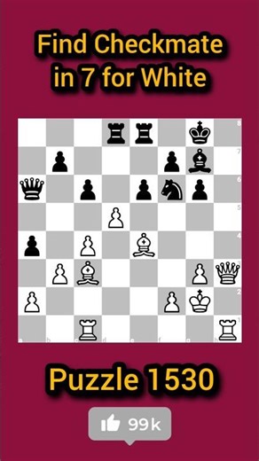 Find Checkmate in 7 for White #chess #shorts