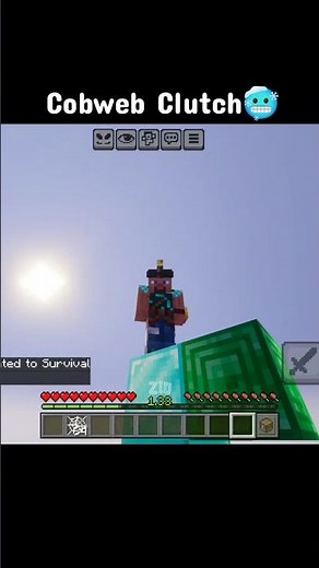 🔥 Insane Cobweb Clutch in Minecraft 😱 | Perfect Save! #minecraft