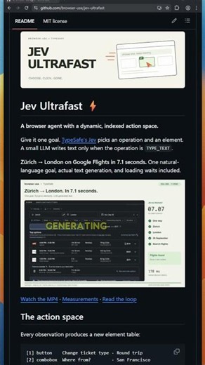 Jev Ultrafast: a browser agent that never generates a coordinate or a selector