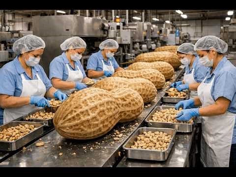 Amazing! Inside the peanut processing plant, the entire process