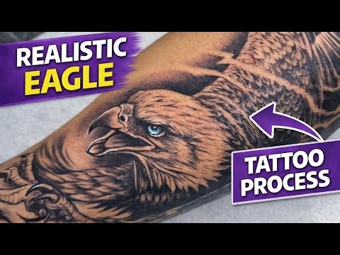 Realistic Eagle Tattoo on Forearm | Full Tattoo Process (4K)