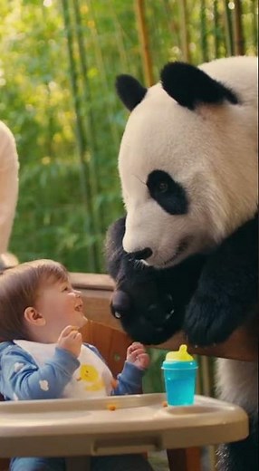 Panda Stops Crying Baby 😭➡️😊 | Most Heart Melting Panda & Baby Moment 🐼👶
