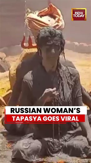 Viral Pushkar Video: Russian Woman’s Dhuni Tapasya Draws Massive Attention #pushkar #viralvideo