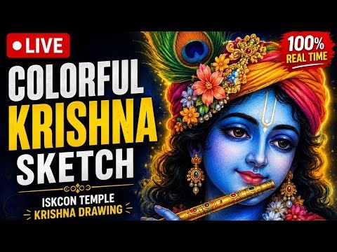 🔴 LIVE Krishna Sketch | Beautiful Krishna Drawing 🎨
