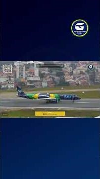 Azul E195-E2 taking off with the Brazilian flag livery #Azul #E195E2 #Embraer