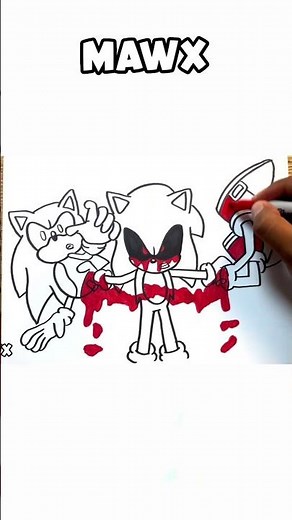 DRAWING SONIC EXE VS SONIC #shadowexe #sonic #drawing #sonicexe #art #sonicthehedgehog