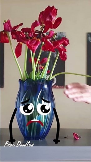 Face Doodles | vase with Flowers 😂 #doodles #animation #shorts #doodle #facedoodles