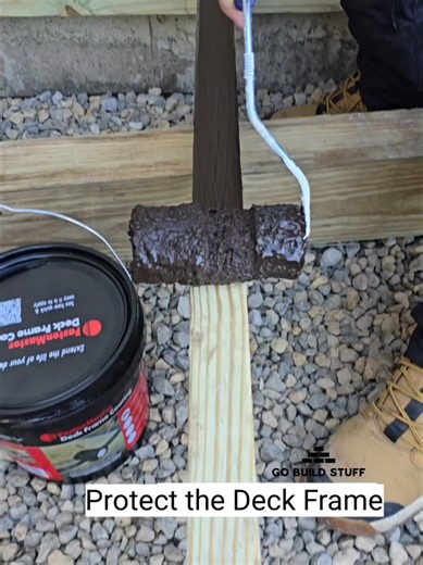 FastenMaster Deck Frame Coating is a liquid-applied, rubberized waterproof barrier designed to protect deck substructures (joists, beams, and stringers) from moisture, rot, and decay #decks #lumber #framing