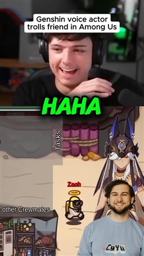 Zach Aguilar on Instagram: "Aether’s voice actor destroys Cyno’s voice actor on Among Us #genshinimpact #voiceactor #amongus"