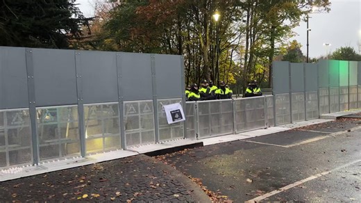This was the scene outside Citywest Hotel earlier, where a peaceful demonstration took place. Locals gathered outside a hotel housing asylum seekers in south-west Dublin on Monday evening. The area saw disorder last week after an alleged sexual assault on a 10-year-old girl in the area. | Irish Daily Mirror