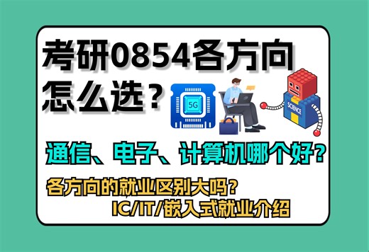 考研0854各方向怎么选？通信、电子、计算机哪个好？各方向的就业区别大吗？