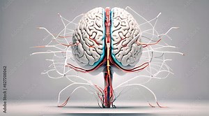 3D model of neuronal connections in the human brain, with glittering glow illustrating complex circuitry and pathways, Idea for showcasing neural communication in educational and scientific content