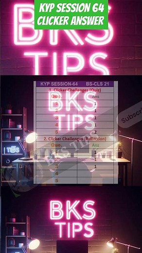 KYP SESSION 64 clicker Answer | Session 64 clicker answer | session 64 clicker #shorts