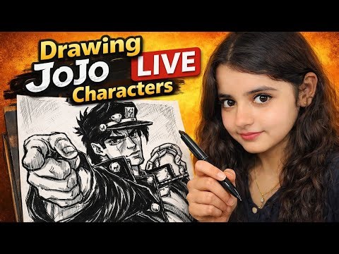 drawing jojo's characters live🤗 || DO SUBSCRIBE my channel ✨️😇