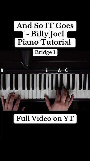 Billy Joel - And So It Goes Piano Tutorial (Bridge 1) | #shorts #piano #billyjoel #tutorial