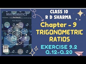 RD Sharma Class 10 Chapter 9 Trigonometic Ratios Ex- 9.2 CLASS 10 RD SHARMA | latest Edition #maths