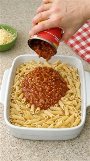 🍝🔥 Sloppy Joe Pasta Bake (Super Easy Casserole) #easyrecipes