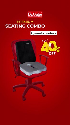 Turn Any Chair into a Comfort Zone! Dr. Ortho Premium Back Rest & Dr. Ortho Coccyx Cushion is the perfect solution for back pain relief & posture correction | Dr. Ortho