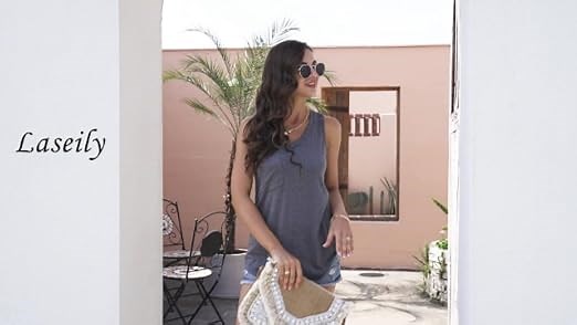 Workout Tank Tops Sleeveless V Neck Loose Shirts for Women