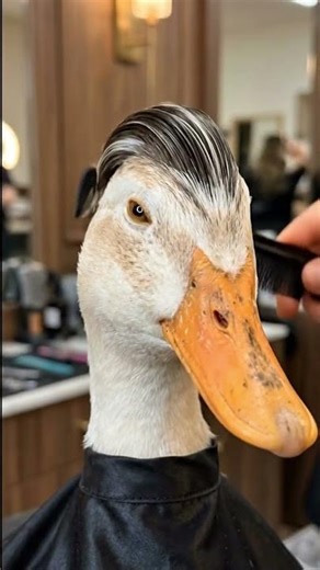 Duck haircut : undercut, pompadour, slicked back #shorts #animalshorts