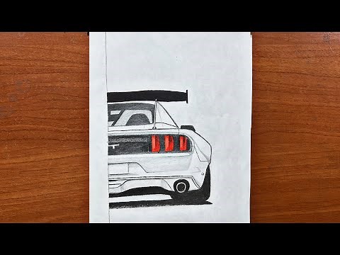 How to draw Ford mustang car step-by-step | drawing tutorial