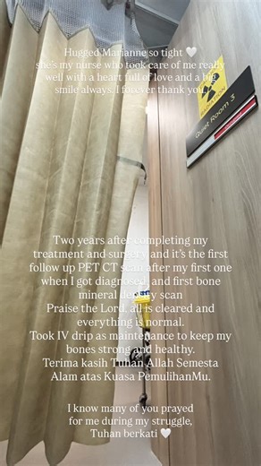 Diva Purba Slamet on Instagram: "Diagnosed with hormone positive ER PR positive, HER2 negative breaat cancer in July 2023 Chemotherapy in August-October 2023 Bilateral mastectomy in November 2023. On 11th November 2025 exactly 2 years after treatments I had my big check up, the first follow up PET CT scan, Bone Mineral Density scan and full blood test. Praise The Lord, God Almighty, that all screening is cleared, clean and normal. Terima kasih Tuhan Allah Semesta Allam atas Kuasa PemulihanMu, ak