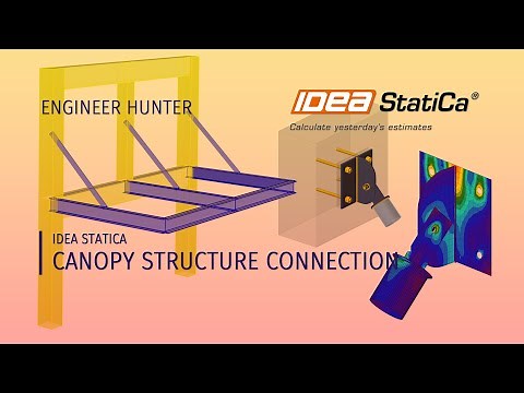 Canopy Structure Connection, Anchorage in Concrete, IDEA StatiCa