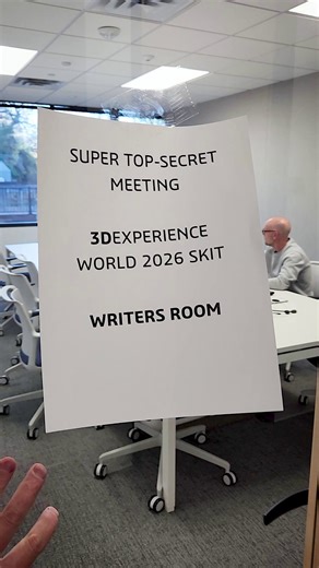 SOLIDWORKS on Instagram: "The Don't Miss the Demo writers are hard at work on this year's theme. Today it's "Loft Actually." Who doesn't love a good RomCom? Come to 3DEXPERIENCE World 2026 to find out. #3DXW26 Link in bio to register!"