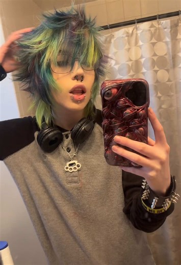 was waiting for my gf to get me coincidentally….👀 #dyedhair #emo | Dyed Hair