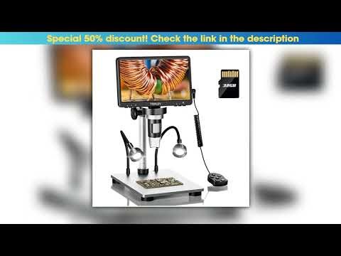 TOMLOV DM9 Digital USB Electronic Microscope 1080P 7 LCD Display 1200X Magnification Microscopio
