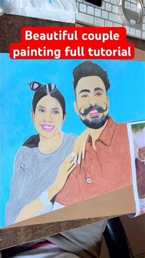 Realistic Couple Painting l Complete Painting Tutorial l Step by step guidel #shorts #painting #art