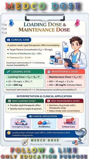 Loading Dose And Maintenance Dose #ytshorts #healthcare #education #youtubefeed #biology #trending