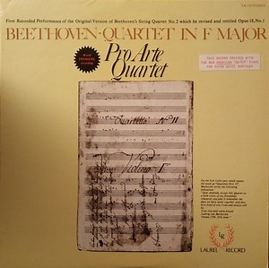 Beethoven - Pro Arte Quartet - Quartet In F Major
