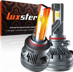 LUXSTER Punisher 9005/HB3 LED Headlight Bulbs, 40000LM Super Bright, Compatible with 9145/H10 Fog Light, 6000K Cool White, Plug and Play, Pack of 2