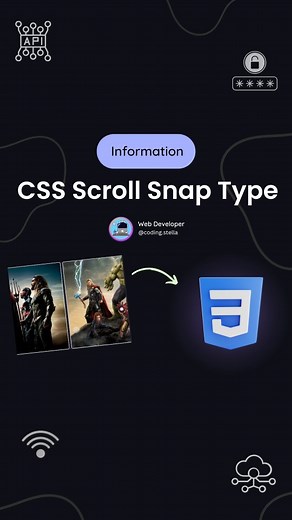 Stella • Coding • HTML • CSS • JAVASCRIPT |  The scroll-snap-type property specifies whether a scroll container is a scroll snap container, how strictly it snaps, and which axes are... | Instagram