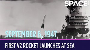 🪖🚁 On Sept. 6, 1947, a #rocket launched from an aircraft carrier for the first time. Dive into more space history 👉 https://trib.al/kBNIUZt The V-2 missile was captured from a German manufacturing site by the Allied forces at the end of World War Two. V-2s were the world's first long-range guided ballistic missile. Wernher von Braun, a famous #aerospace #engineer, invented them for Nazi Germany before he was secretly moved to the U.S. and started working for NASA. Von Braun and the seized V-2