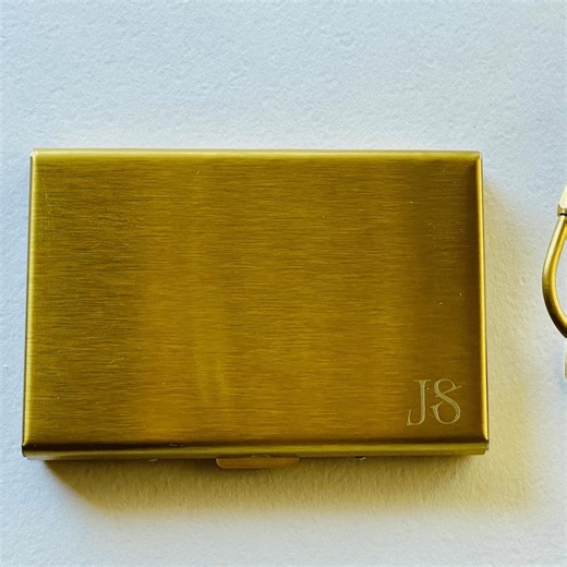 Engraved Business Card Holder | Personalized Slim Metal Credit Card Case - Etsy