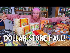 Dollar Store GROCERY HAUL for the PANTRY CHALLENGE! (Healthy Stock Up on a Budget 🛒)