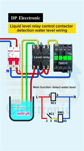 Liquid level relay control contactor detection water level wiring... #DPElecctronic #Electrical #Elecctronic #caught #electricalwork #instagramreels #DPElecctronicfollow | 𝐃𝐏 𝐄𝐥𝐞𝐜𝐜𝐭𝐫𝐨𝐧𝐢𝐜