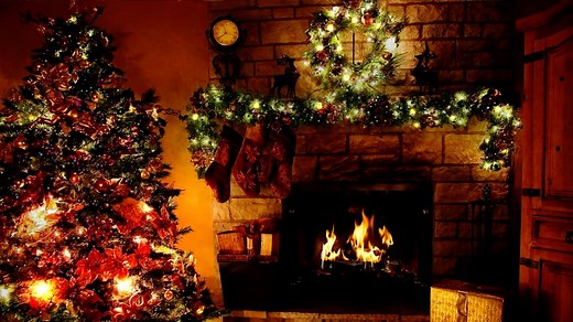 Christmas, Tree, Fireplace. Free Stock Video