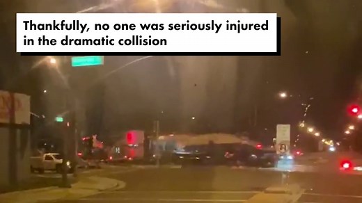 Train crushes motorhome in terrifying crash