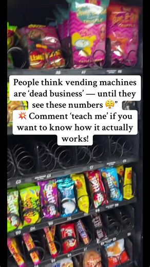 People think vending machines are ‘dead business’ — until they see these numbers 😤” 💥 Comment ‘teach me’ if you want to know how it actually works! #vendingmachine #vendingmachines #vending #vendingbusiness