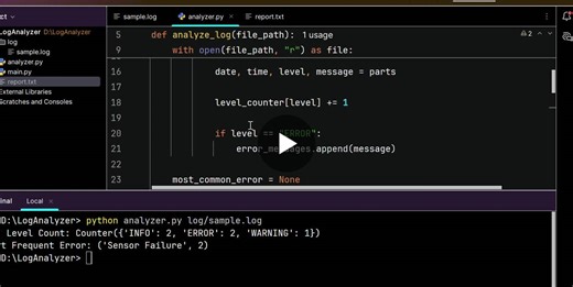 Python Log Analyzer Tool Automates Log File Analysis | SK AZAD ALI posted on the topic | LinkedIn