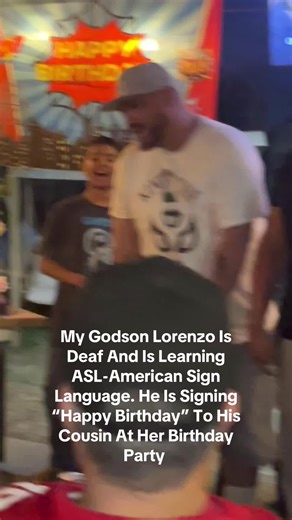 Lorenzo Signs Happy Birthday in ASL