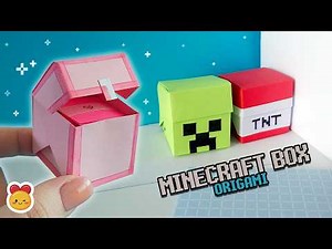 [No Glue✨] How to Make a Minecraft Origami Box 📦 Cute Minecraft Chest Gift Box | Origami Tutorial